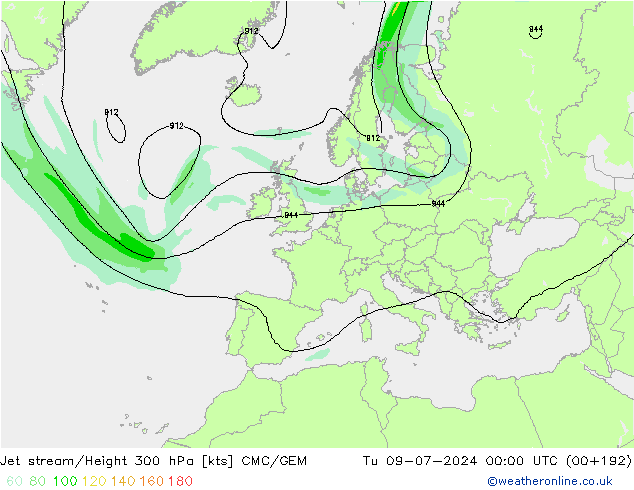 高速氣流 CMC/GEM 星期二 09.07.2024 00 UTC