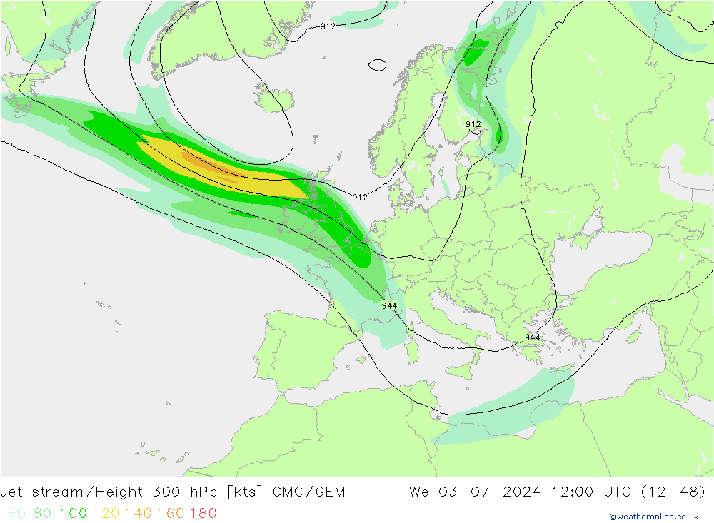 高速氣流 CMC/GEM 星期三 03.07.2024 12 UTC