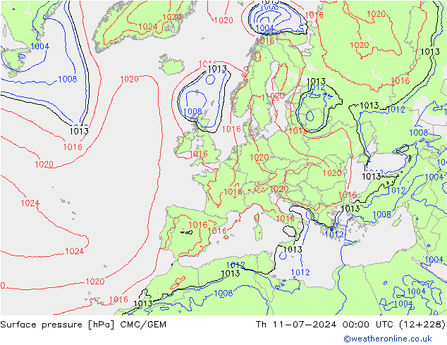 Luchtdruk (Grond) CMC/GEM do 11.07.2024 00 UTC