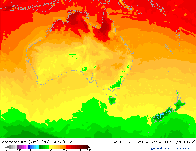 Temperatuurkaart (2m) CMC/GEM za 06.07.2024 06 UTC