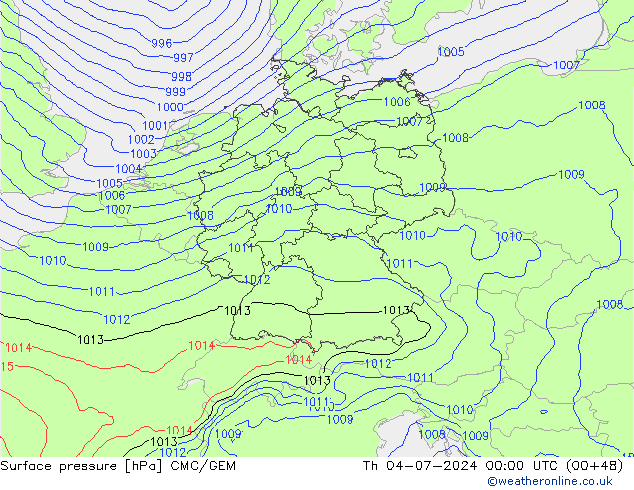 地面气压 CMC/GEM 星期四 04.07.2024 00 UTC