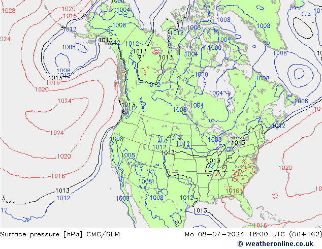 Luchtdruk (Grond) CMC/GEM ma 08.07.2024 18 UTC
