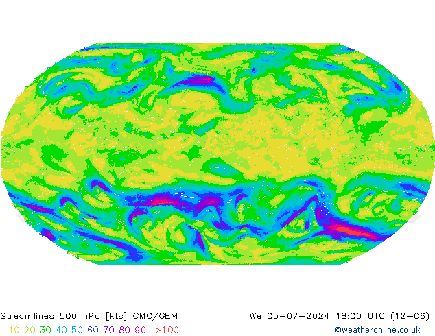 风 500 hPa CMC/GEM 星期三 03.07.2024 18 UTC