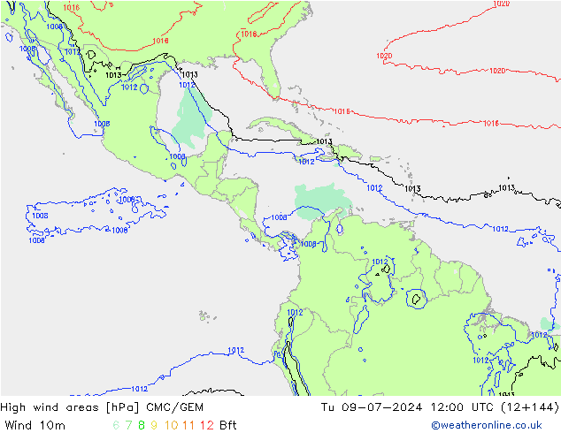 Windvelden CMC/GEM di 09.07.2024 12 UTC