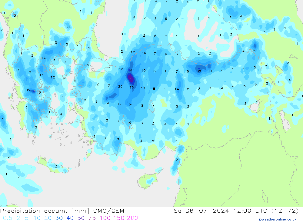 Totale neerslag CMC/GEM za 06.07.2024 12 UTC