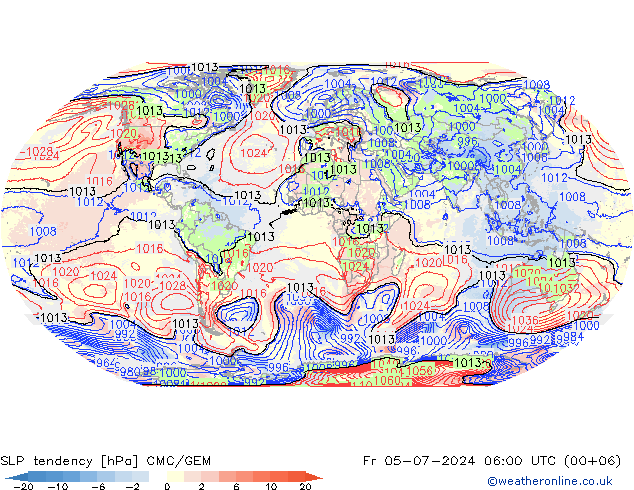 Druktendens (+/-) CMC/GEM vr 05.07.2024 06 UTC