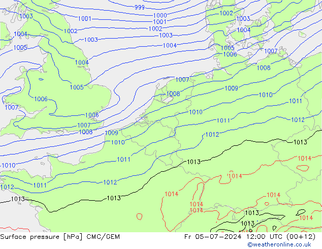 地面气压 CMC/GEM 星期五 05.07.2024 12 UTC