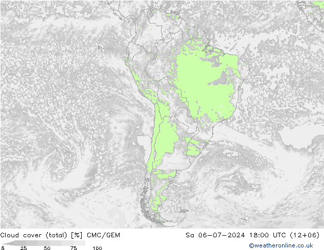 Bewolking (Totaal) CMC/GEM za 06.07.2024 18 UTC