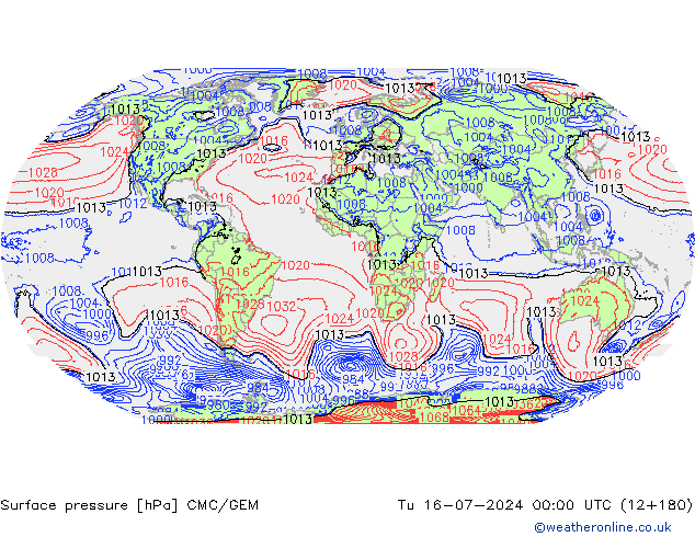 Luchtdruk (Grond) CMC/GEM di 16.07.2024 00 UTC