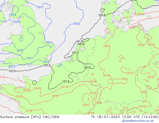 地面气压 CMC/GEM 星期四 18.07.2024 12 UTC