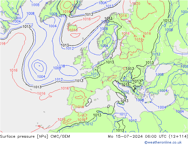 Luchtdruk (Grond) CMC/GEM ma 15.07.2024 06 UTC