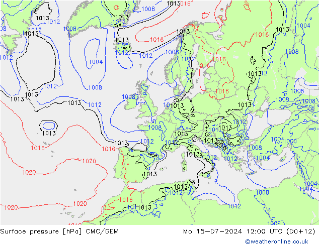 地面气压 CMC/GEM 星期一 15.07.2024 12 UTC
