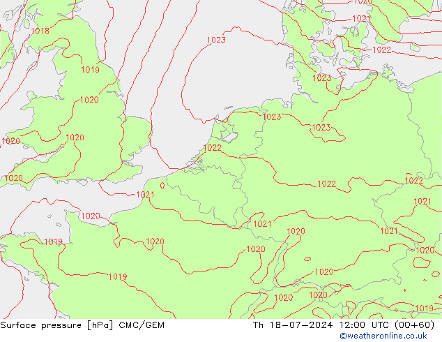 Luchtdruk (Grond) CMC/GEM do 18.07.2024 12 UTC