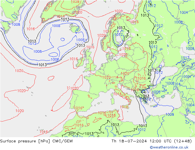 Luchtdruk (Grond) CMC/GEM do 18.07.2024 12 UTC