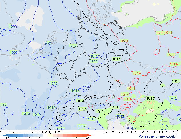 Druktendens (+/-) CMC/GEM za 20.07.2024 12 UTC