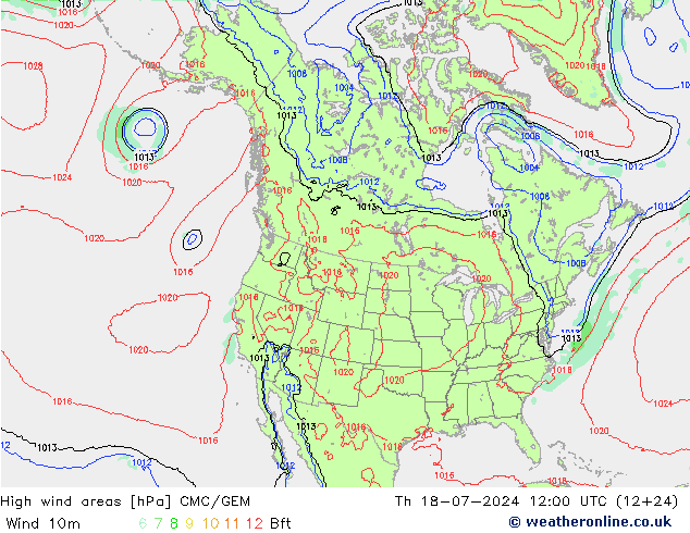 Windvelden CMC/GEM do 18.07.2024 12 UTC