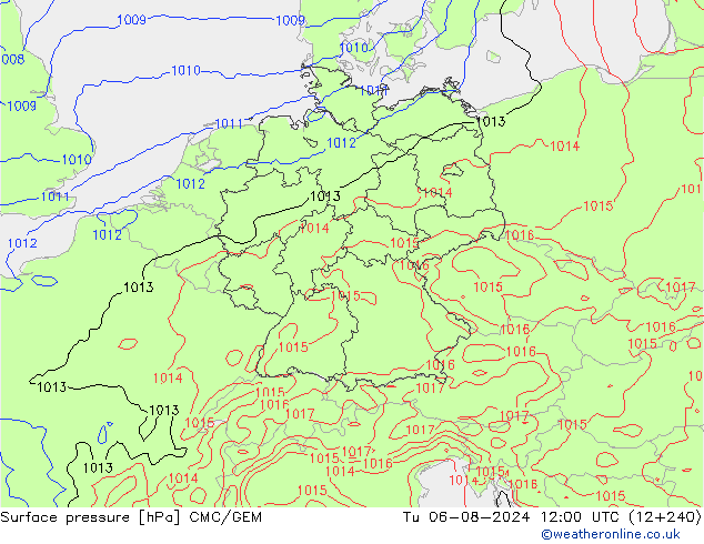 Luchtdruk (Grond) CMC/GEM di 06.08.2024 12 UTC