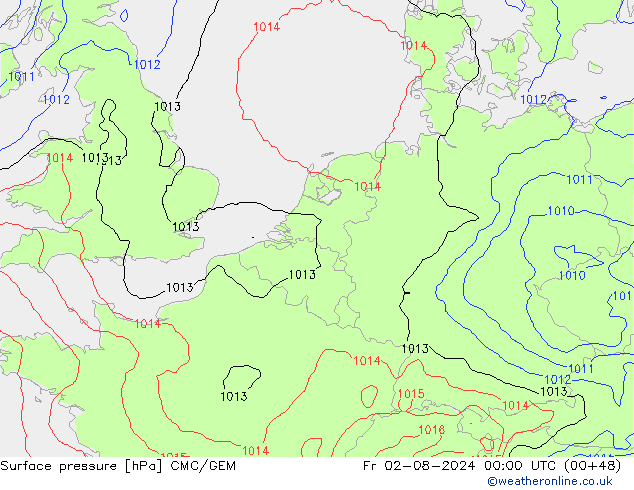 地面气压 CMC/GEM 星期五 02.08.2024 00 UTC