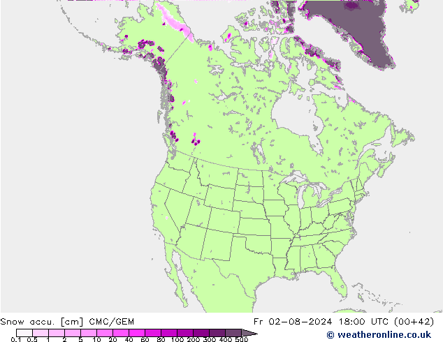 Totale sneeuw CMC/GEM vr 02.08.2024 18 UTC