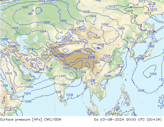 Luchtdruk (Grond) CMC/GEM za 03.08.2024 00 UTC