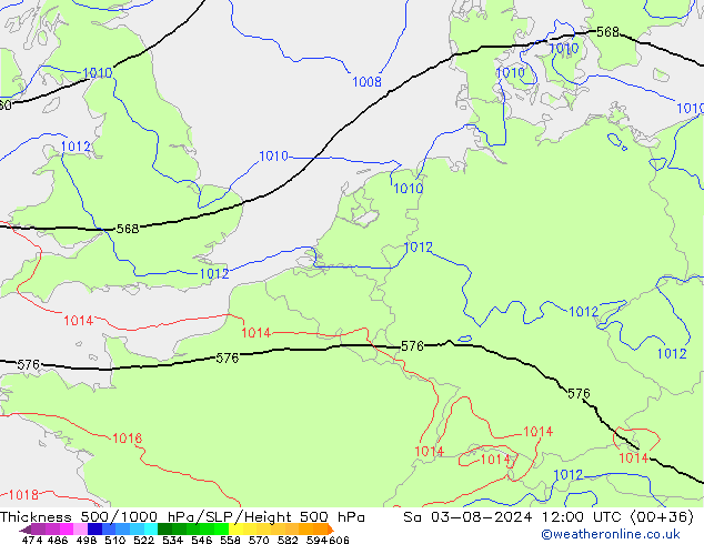 Theta-e 850hPa CMC/GEM za 03.08.2024 12 UTC