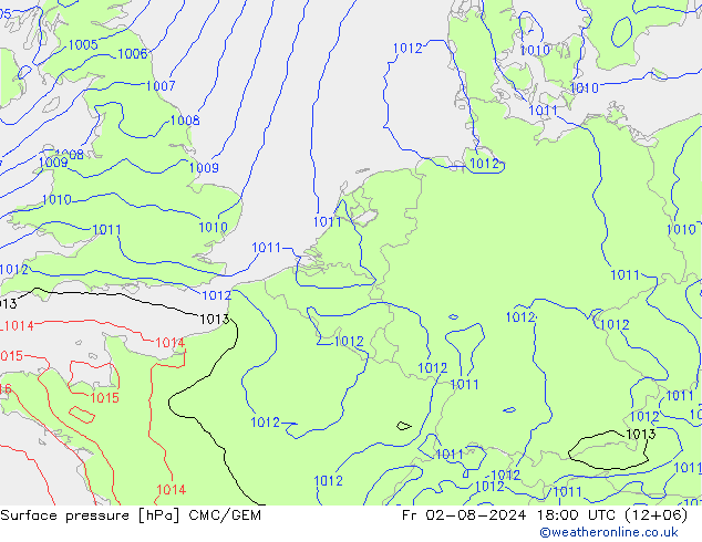 Luchtdruk (Grond) CMC/GEM vr 02.08.2024 18 UTC