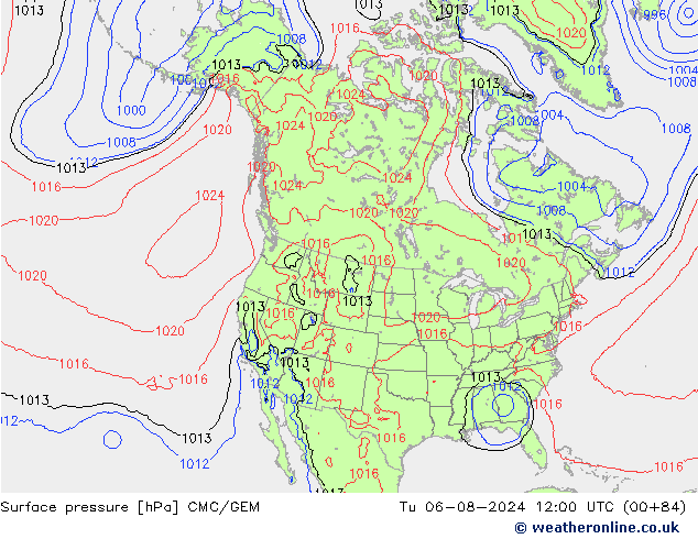 Luchtdruk (Grond) CMC/GEM di 06.08.2024 12 UTC