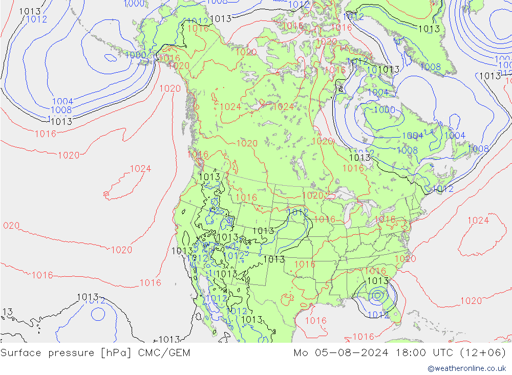 Luchtdruk (Grond) CMC/GEM ma 05.08.2024 18 UTC