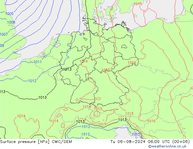 Luchtdruk (Grond) CMC/GEM di 06.08.2024 06 UTC