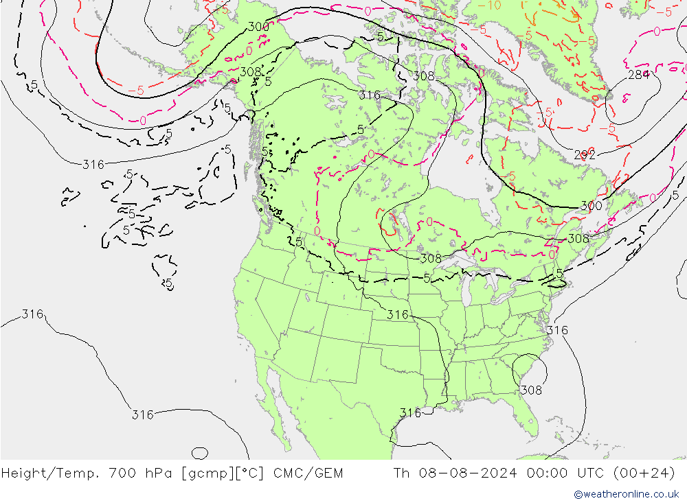 Hoogte/Temp. 700 hPa CMC/GEM do 08.08.2024 00 UTC