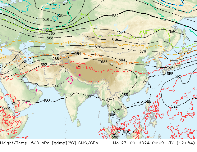 Height/Temp. 500 hPa CMC/GEM  23.09.2024 00 UTC