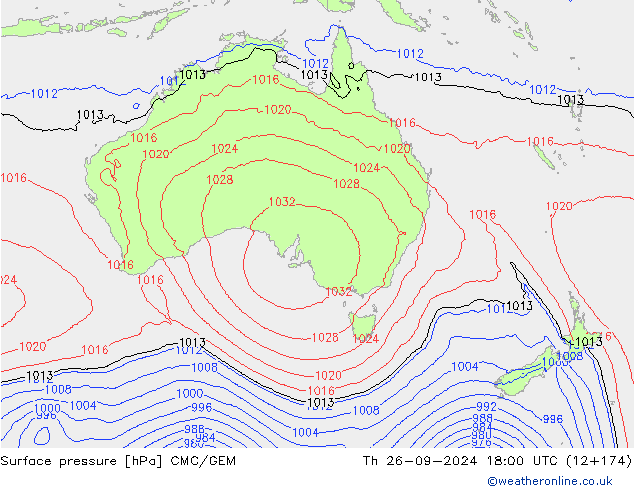 Luchtdruk (Grond) CMC/GEM do 26.09.2024 18 UTC