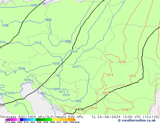 Theta-e 850гПа CMC/GEM вт 24.09.2024 12 UTC