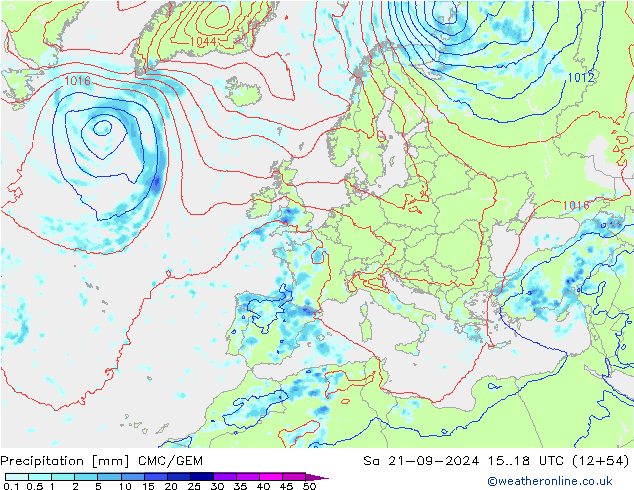 Precipitation CMC/GEM Sa 21.09.2024 18 UTC