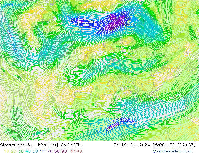 Stromlinien 500 hPa CMC/GEM Do 19.09.2024 15 UTC