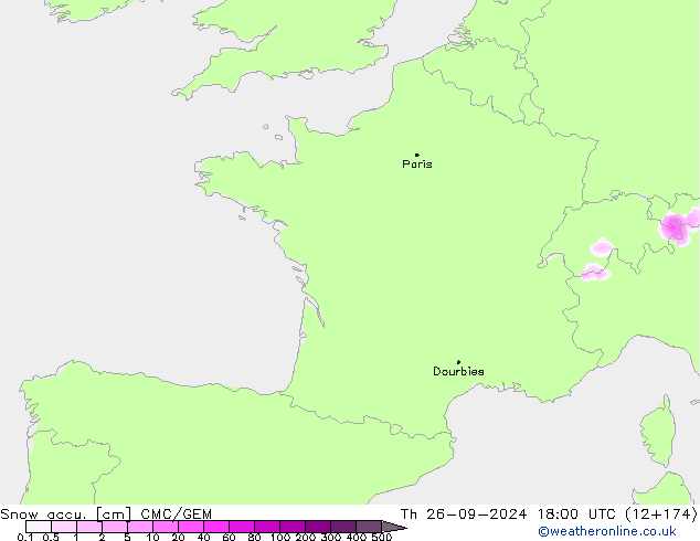 Toplam Kar CMC/GEM Per 26.09.2024 18 UTC