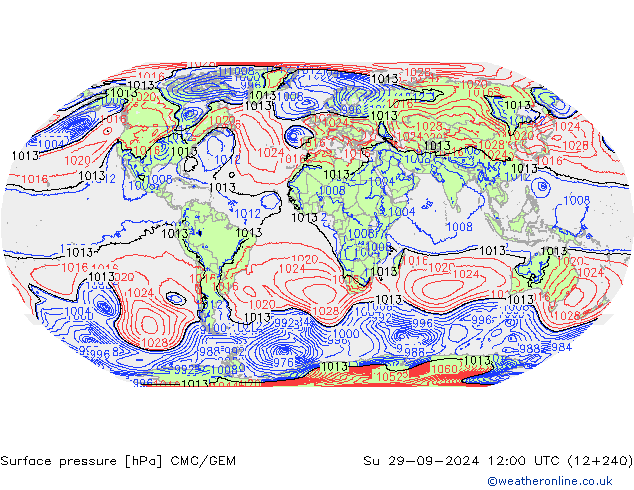 приземное давление CMC/GEM Вс 29.09.2024 12 UTC