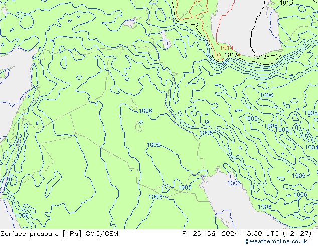 Surface pressure CMC/GEM Fr 20.09.2024 15 UTC