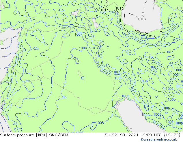 Surface pressure CMC/GEM Su 22.09.2024 12 UTC