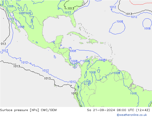 приземное давление CMC/GEM сб 21.09.2024 06 UTC