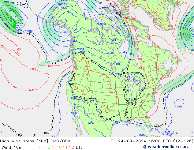 Windvelden CMC/GEM di 24.09.2024 18 UTC