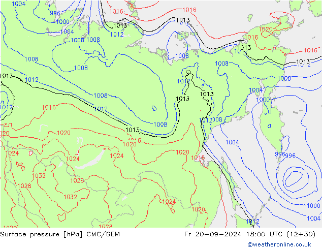 pression de l'air CMC/GEM ven 20.09.2024 18 UTC