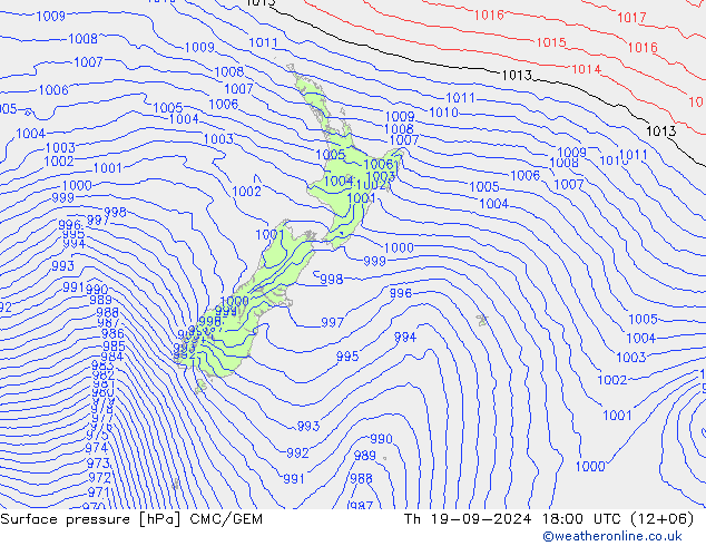 приземное давление CMC/GEM чт 19.09.2024 18 UTC