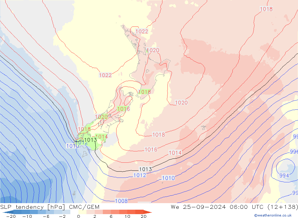 Tendencia de presión CMC/GEM mié 25.09.2024 06 UTC