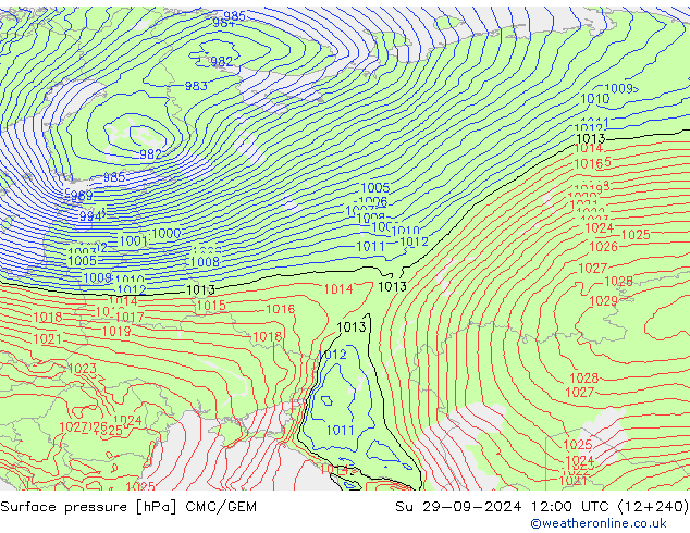 pressão do solo CMC/GEM Dom 29.09.2024 12 UTC