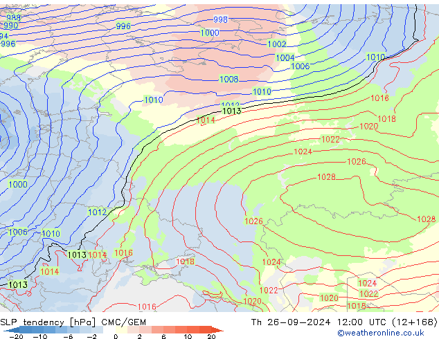 Druktendens (+/-) CMC/GEM do 26.09.2024 12 UTC