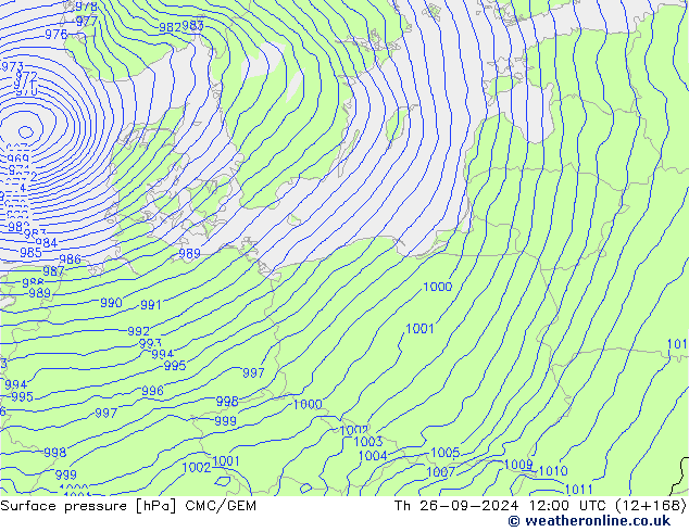 Pressione al suolo CMC/GEM gio 26.09.2024 12 UTC