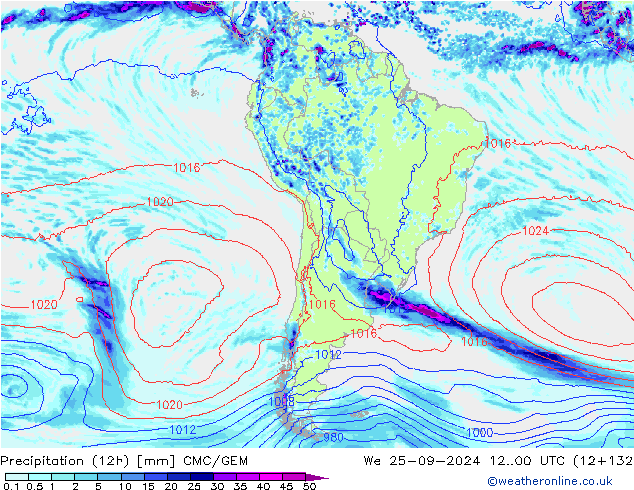 Nied. akkumuliert (12Std) CMC/GEM Mi 25.09.2024 00 UTC