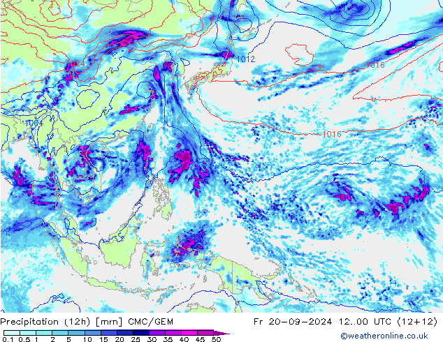 Nied. akkumuliert (12Std) CMC/GEM Fr 20.09.2024 00 UTC