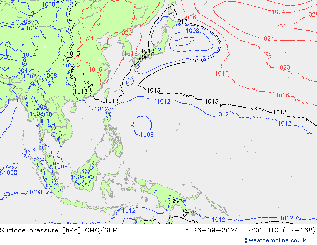 pression de l'air CMC/GEM jeu 26.09.2024 12 UTC